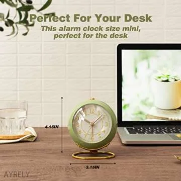 Stylish Ayrely Battery Operated Desk Alarm Clock for Your Space