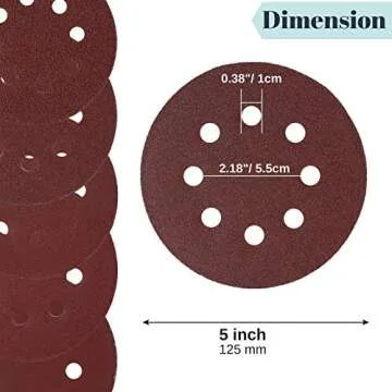 Bates- Sanding Discs 5 Inch 8 Hole, 30 Pack, Assorted Grits 40 80 120 220 320 600, Sanding Discs, Sanding Pads, Hook and Loop Sanding Disc, 8 Hole Sanding Discs, Round Sandpaper Discs, 5 inch Sanding