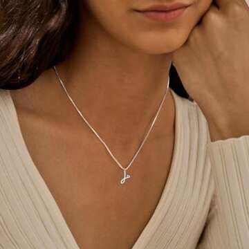 TITUTHIA Initial Necklaces for Women Trendy, Dainty Sterling Silver Letter Necklace Cute Pendant Cho...