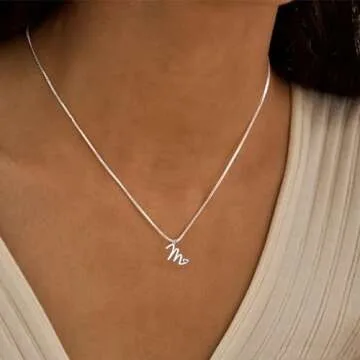 TITUTHIA Initial Necklaces for Women Trendy, Dainty Sterling Silver Letter Necklace Cute Pendant Choker Name Necklace Personalized Costume Monogram Simple Silver Jewelry Necklace for Women Gifts