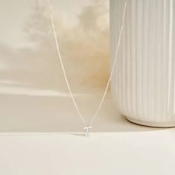 TITUTHIA Initial Necklaces for Women Trendy, Dainty Sterling Silver Letter Necklace Cute Pendant Choker Name Necklace Personalized Costume Monogram Simple Silver Jewelry Necklace for Women Gifts