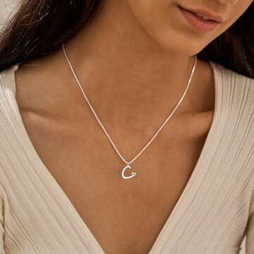 TITUTHIA Initial Necklaces for Women Trendy, Dainty Sterling Silver Letter Necklace Cute Pendant Choker Name Necklace Personalized Costume Monogram Simple Silver Jewelry Necklace for Women Gifts
