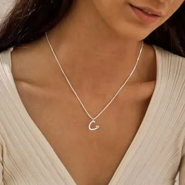 TITUTHIA Initial Necklaces for Women Trendy, Dainty Sterling Silver Letter Necklace Cute Pendant Choker Name Necklace Personalized Costume Monogram Simple Silver Jewelry Necklace for Women Gifts