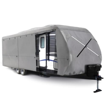 XGEAR Thick 6-Ply Top Panel Travel Trailer Cover - Waterproof RV Cover with Accessories