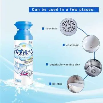 Foam Drain Cleaner – Hair Clog Remover for Kitchen, Sink, Tub & Bathroom Drains, Powerful Foaming Action, Fast Drain Unclogging, (2-Pack) HERIOS