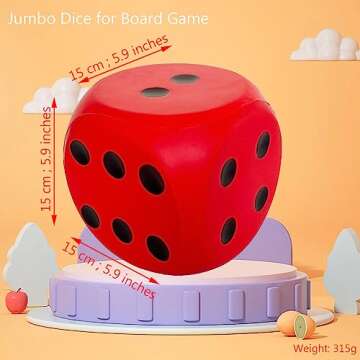 Giant 5.9 Inches Kawaii Foam Dice: Your Fun-Filled Educational Toy for Games