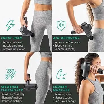 CubeFit Wave Massage Gun Deep Tissue - Quiet Handheld Percussion Massager for Muscles, Athletes, Neck, and Back Pain Relief - Lightweight, Ergonomic, and Slip-Resistant