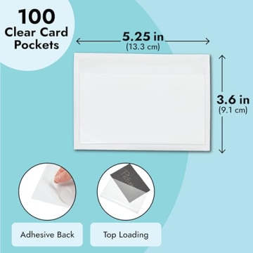 Juvale Clear Self-Adhesive Pocket Label Holders 100 Pack