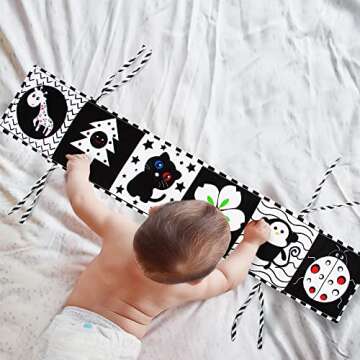 Duewry KaPing Black and White Baby Toys 0-3 Months, Baby Sensory Toys, High Contrast Baby Cards, Sof...