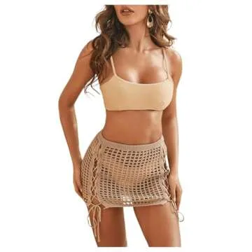 Stylish MakeMeChic Crochet Beach Cover Up Skirt