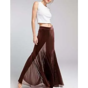 Gihuo Women’s Sheer Mesh Tulle Maxi Skirt for Summer