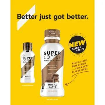 Super Coffee, Iced Keto Coffee (0g Added Sugar, 10g Protein, 80 Calories) [Mocha Latte] 12 Fl Oz, 6 Pack | Iced Coffee, Protein Coffee, Coffee Drinks, Smart Coffee - SoyFree GlutenFree