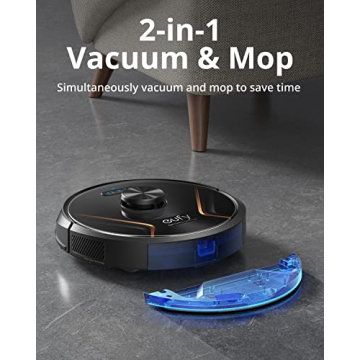 eufy X8 Hybrid, Robot Vacuum and Mop Cleaner with iPath Laser Navigation, Twin-Turbine Technology generates 2000Pa x2 Suction, AI. Map 2.0 Technology, Wi-Fi, Perfect for Pet Owner