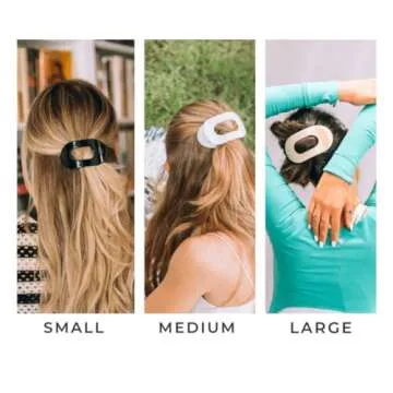 TELETIES - Small Flat Round Clip - Strong Grip, Bendable Teeth, Comfortable Curved Design - For Lying Down, Yoga, Driving & More - Ideal for Thin-Medium Hair - For All Hair Textures - Blonde Tortoise