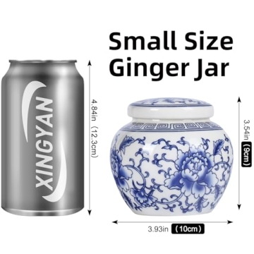 Elegant Blue and White Ginger Jar for Home Decor