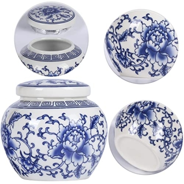 Elegant Blue and White Ginger Jar for Home Decor