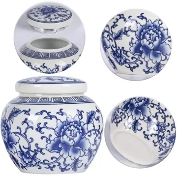 Elegant Blue and White Ginger Jar for Home Decor