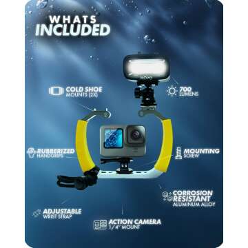 Movo DiveRig4 - Waterproof Diving Rig with LED Light