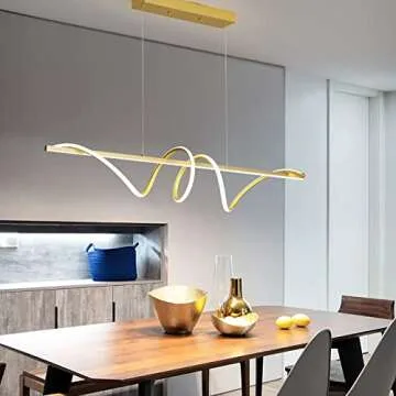 Modern Chandelier, Dimmable LED Pendant Light, Ring Chandelier for Living Room, Dining Room, Kitchen, Bedroom