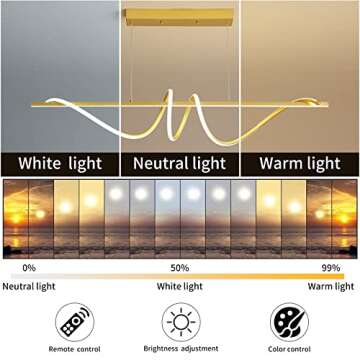 Modern Chandelier, Dimmable LED Pendant Light, Ring Chandelier for Living Room, Dining Room, Kitchen, Bedroom