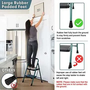 HBTower 5FT Folding Step Stool - Safe & Versatile