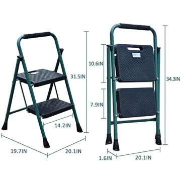 HBTower 5FT Folding Step Stool - Safe & Versatile