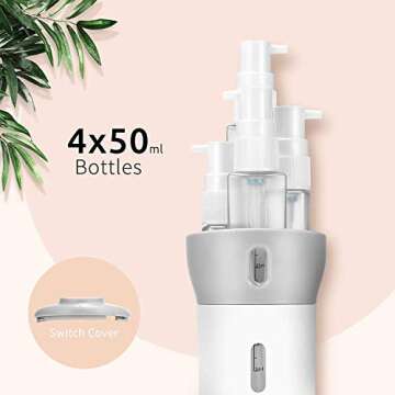 Travel Bottles Travel Toiletries Bottle TSA Approved Containers Shampoo and Conditioner Bottles 4 in 1 Portable Leak Proof Refillable Travel Toiletries Accessories Kit (Grey)