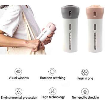 Travel Bottles Travel Toiletries Bottle TSA Approved Containers Shampoo and Conditioner Bottles 4 in 1 Portable Leak Proof Refillable Travel Toiletries Accessories Kit (Grey)