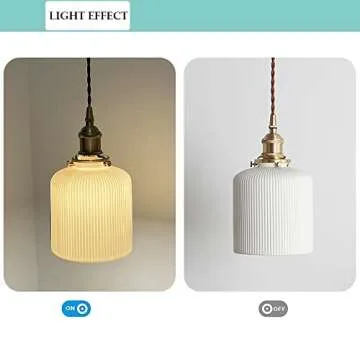 Aeyee Ceramic Pendant Light Fixture Set of 2, Dome Hanging Light, Adjustable Pendant Lighting for Kitchen Island Bedroom