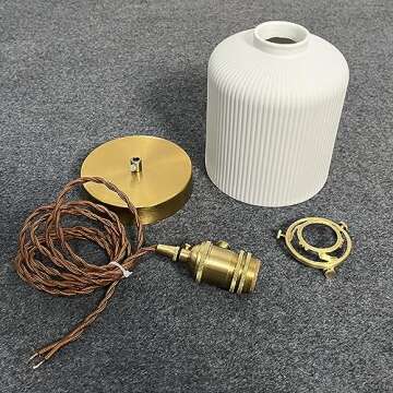 Aeyee Ceramic Pendant Light Fixture Set of 2, Dome Hanging Light, Adjustable Pendant Lighting for Kitchen Island Bedroom