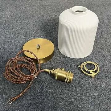 Aeyee Ceramic Pendant Light Fixture Set of 2, Dome Hanging Light, Adjustable Pendant Lighting for Kitchen Island Bedroom