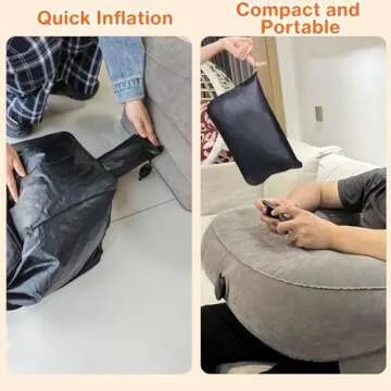 HaHaGo Inflatable Reading Pillow for Comfort Anywhere