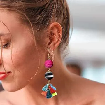Bohemian Tassel Dangle Earrings for Women and Teen Girls