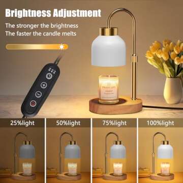 seenlast Candle Warmer Lamp with 2 Bulbs, Candle Warmer with Dimmer Adjustable Height,Mothers Day Gi...
