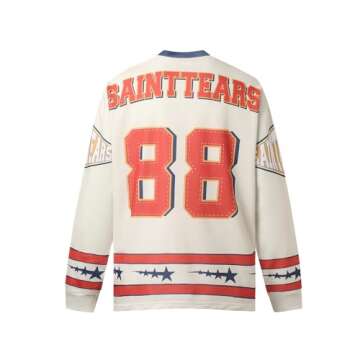 DONCARE "SAINT Men's Bottom Round Neck Graffiti Western Street Style Unisex Pullover Long Sleeve