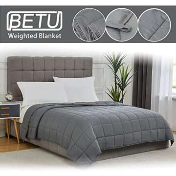 Weighted Blanket Kids (10lbs, 40"x60" Throw Size) - Cooling and Breathable Heavy Blanket for 80-120lbs with Premium Glass Beads - Soft Thick Blanket for All-Season Sleeping Comfort - Grey