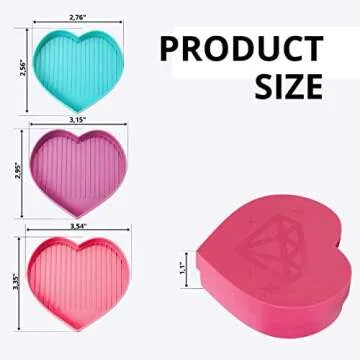 6PCS Heart Diamond Sorting Trays for DIY Crafts