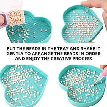 6PCS Heart Diamond Sorting Trays for DIY Crafts