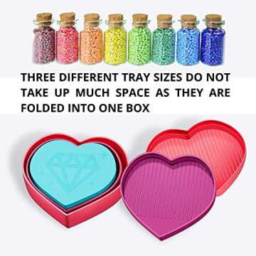 6PCS Heart Diamond Sorting Trays for DIY Crafts
