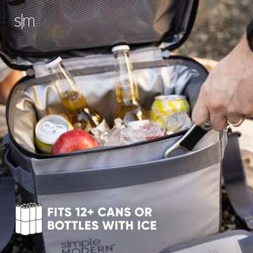 Simple Modern Day Cooler for 12 Cans | Soft Cooler Bag Insulated Ice Chest with Carrying Strap & Handle | Lunch Box for Travel, Camping, Work, Beach, Picnic, Game Day | 11 Liter | Almond Birch