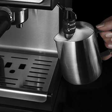 CAMKYDE 12oz Stainless Steel Frothing Pitcher for Baristas