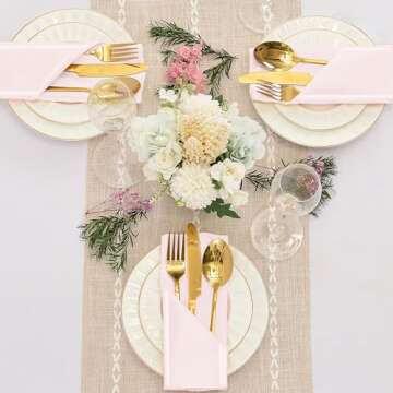 Eychei 50 Pieces Light Pink Satin Napkins, 17" x 17" Square Table Napkins, Silky Soft Smooth Washabl...