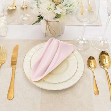 Eychei Satin Napkins - Luxury 50-Pack for Events, Parties