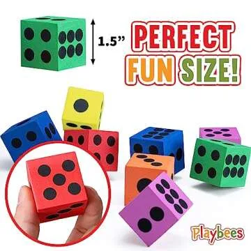Big Foam Dice Set - 24-Pack, Jumbo, and Colorful Dice for Kids - Ideal for Boosting Math Skills, Great Gifts, and Party Fun