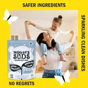 Molly's Suds Dishwasher Pods Eco-Friendly & Residue-Free 60 Tabs