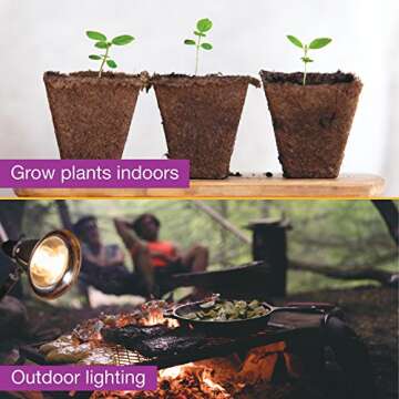 Apollo Horticulture 150W Clip Lamp Grow Light for Indoor Plants