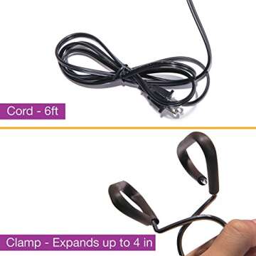 Apollo Horticulture 150W Clip Lamp Grow Light for Indoor Plants