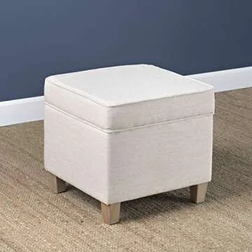 Homepop Classic Square Ottoman with Storage for Any Room