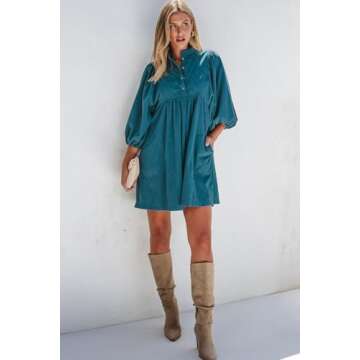 Womens Corduroy Mini Dress for All Occasions - Chic & Comfortable
