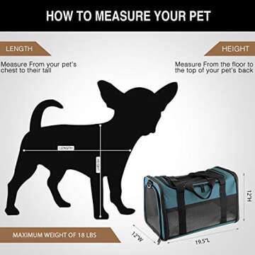 Cat Carrier - Portable Foldable Dog Pet Carrier, Soft-Sided Pet Bag up to 28 Lbs, Airline Approved T...